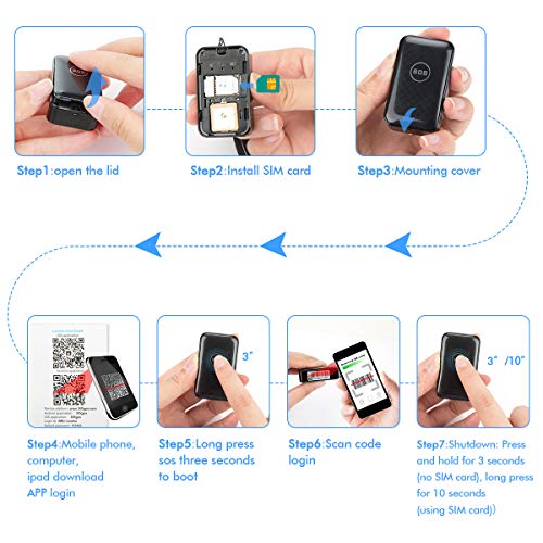 CaGuan Mini Portable Magnet GPS Tracker (no Subscription fee) Personal and Vehicle GPS Tracker, Anti-Theft Real-time Tracking Free Application Anti-Lost GPS Locator - Thumbnail 5