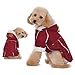 Kailian Dog winter Jacket Puppy Hooded Coat, Dog Apparel,Dog Snowsuit, Faux Shearling Fabric Coat Cotton Clothes Red-L