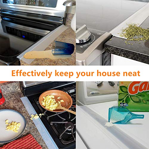 Stove Counter Gap Cover Songway Gap Filler Seals Spills/ 21 inch Silicone Gap Cover/for Countertop, Stove, Oven, Washer, Dryer, Kitchen Appliances, Set of 2 (Translucent White)