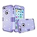 iPhone 7 Plus Case, LONTECT Hybrid Heavy Duty Shockproof Diamond Studded Bling Rhinestone Case with Dual Layer [Hard PC+ Soft Silicone] Impact Protection for Apple iPhone 7 Plus (Purple)