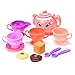 FunsLane Colorful Tea Party Set Toy with Cartoon Pink Smile face Teatop and Colorful Cute Teacups Sets for Pretend Play Accessories 11 PCS