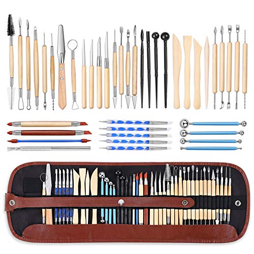 LAMPTOP 61Pcs Pottery Ceramic Tools & Polymer Clay Sculpting