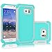 Tekcoo for Galaxy S6 Case, [Tmajor Series] [Grey/Turquoise] Shock Absorbing Hybrid Rubber Plastic Impact Defender Rugged Slim Hard Case Cover Shell for Samsung Galaxy S6 S VI G9200 GS6 All Carriers