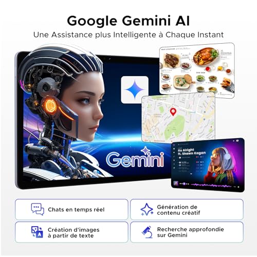 POPUX P11 Android Tablet 16, 11 Inch Tablet with 48GB RAM + 128GB ROM/TF 2TB, T7250 Tablet with Keyboard, 90Hz Display, 8800mAh, Gemini AI, Widevine L1, Face ID, WiFi5, Pen, Keyboard, Black