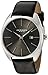 Akribos XXIV Men's Silver-Tone Case with Silver-Tone Accented Gray Dial on Black Genuine Leather Strap Watch AK945SSBK