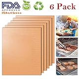 BestGreen BBQ Grill Mats and Bake Mats (6pcs) - 100% Non-stick FDA-Approved, Reusable and Easy to Clean -Black grill mat