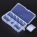 ECROCY Pack of 5 Plastic Storage Box with Adjustable Dividers for Beads, Jewelry,Tools and Fishing Lures(1pc Organizer Box with 36 Grids & 4pcs Box with 10 Grids)