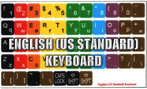 LEARNING ENGLISH COLORED KEYBOARD STICKERS (LOWER & UPPER CASE) FOR DESKTOP, LAPTOP AND NOTEBOOK