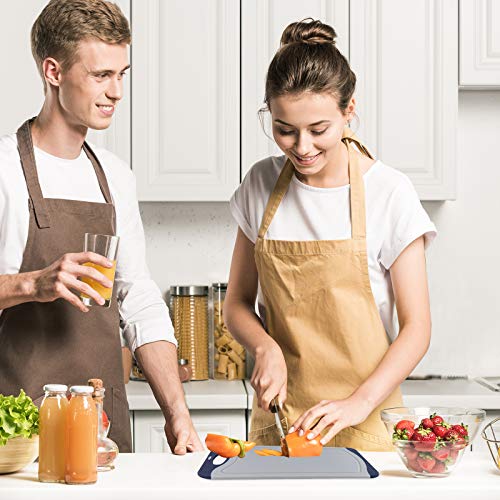 Qimh Oversized Cutting Board Set,4 Piece Plastic Kitchen Cutting Boards with Non-Slip Feet and Deep Drip Juice Groove,Large Thicker Boards,Dishwasher Safe,Juice Grooves,Easy Grip Handle