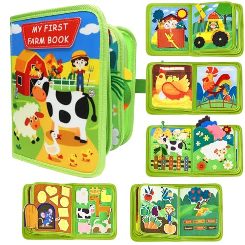 Busy Book Montessori for Children 1-3 Years | Felt Sensory Book with Educational Activities | Portable Interactive Quiet Book Game for Travel