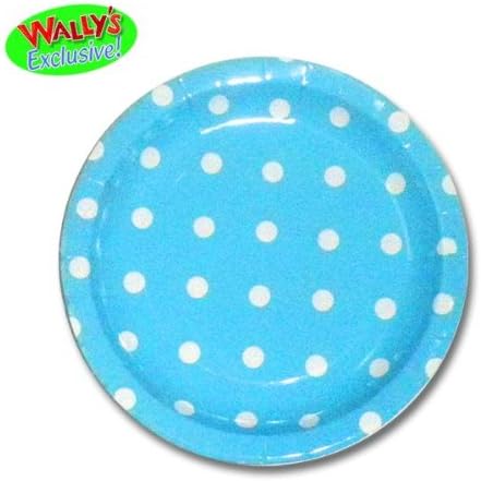Robin Egg Blue Coordinating Classics Polka Dot Paper Dessert Plates 8ct