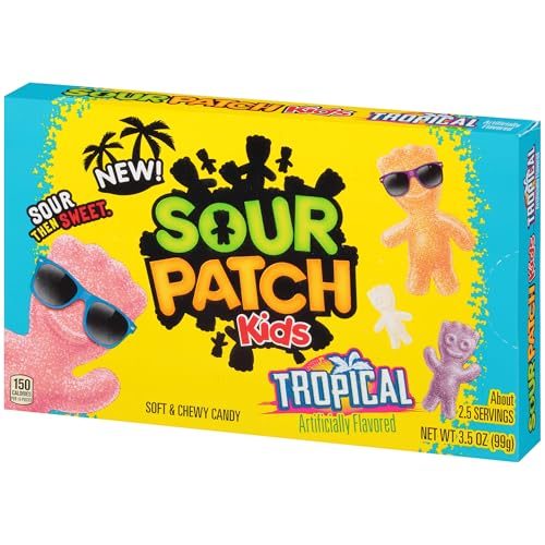 SOUR PATCH KIDS TROPICAL SOFT & CHEWY GUMMY CANDY, 3.5 OZ