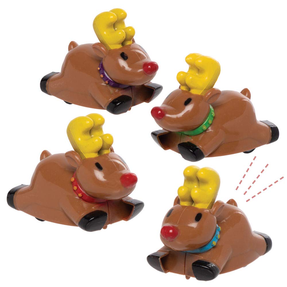Baker Ross AX370 Racing Reindeer, Pack of 4, Racing Games and Toys for Children Great for Stocking Fillers Kids'