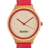 WOODIES Red Bamboo Wood Watch