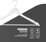 KEPLIN Wooden Coat Hangers 360 Rotating Hook 20 Pack White view 3