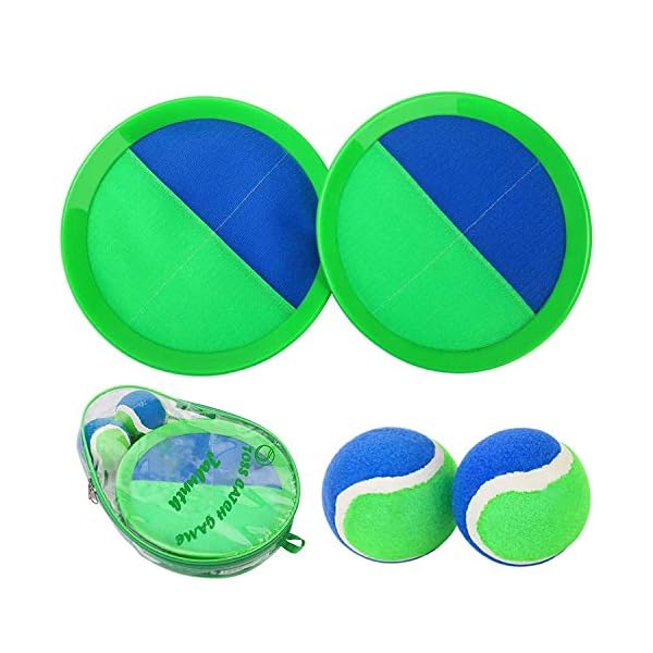 Ball Catch Set Game Toss Paddle 【2020 Upgraded】Backyard Target Throw Catch Volcro Sticky Mitt