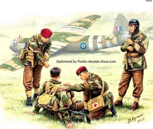 British paratroopers 1944 Kit 2 wounded 1/35 Master Box 3534