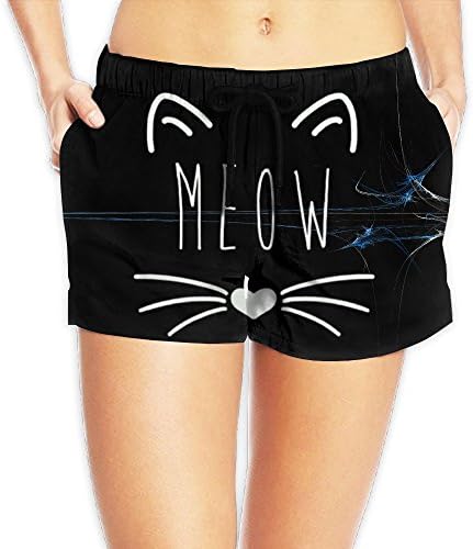 GSSHA Fashion Summer Women Beach Pants The Cute Cat Miaow Meow Women's Sport Shorts Pants Medium