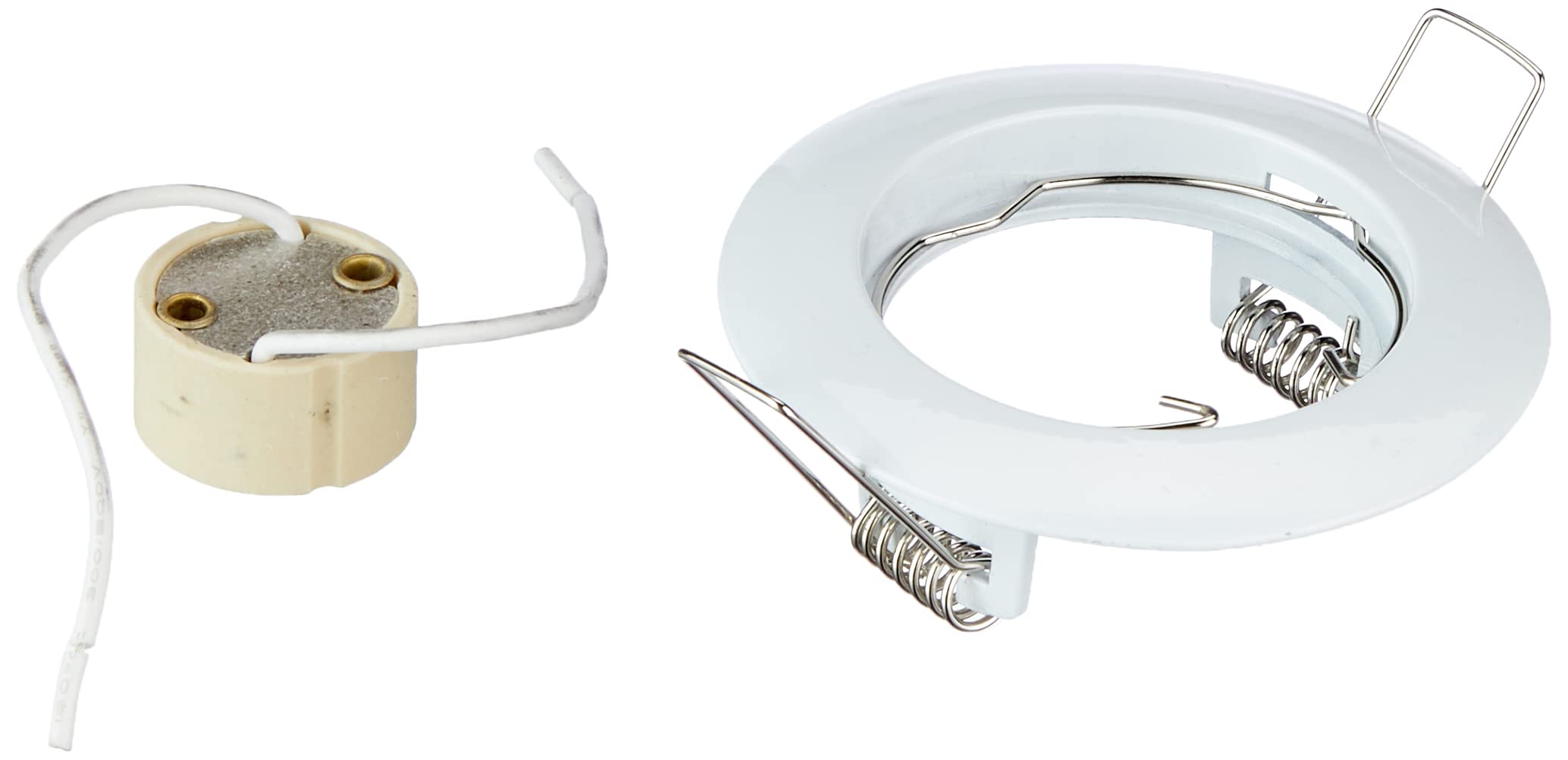 Silver Electronics Circular Fixed Ring, White