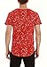 NITAGUT Mens Hipster Hiphop Longline T-Shirt Cotton Star Print Tees Zipper Trim (Large/Chest 39-42, Red)