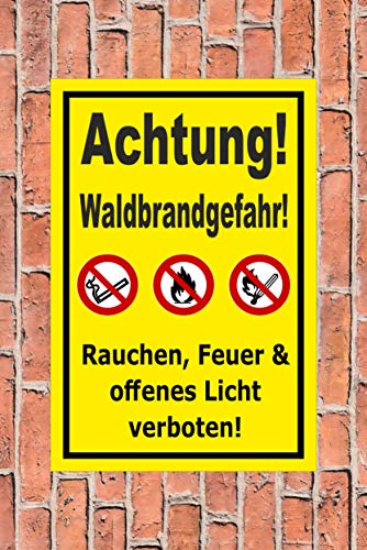 Melis-Folienwerkstatt Schild Waldbrandgefahr - 30x20cm - Bohrlöcher - 3mm Aluverbund â 20 VAR S00359-075-C – Bild 3