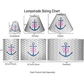 YouCustomizeIt Monogram Anchor 7" Drum Lamp with Shade Polyester (Personalized) 51qJlIYaROL