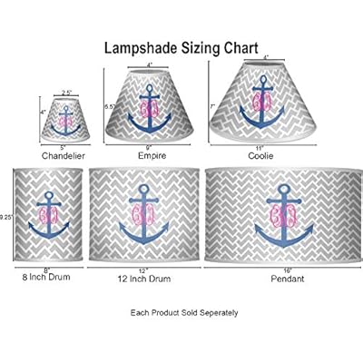 YouCustomizeIt Monogram Anchor 7" Drum Lamp with Shade Polyester (Personalized) 51qJlIYaROL