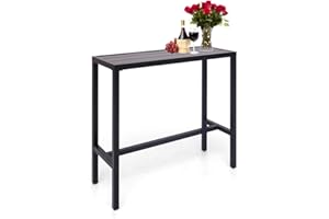 Anmutig Patio Outdoor Bar Table 39 inch Height Bistro Table High Top Bar Metal Table with Waterproof Top for Hot Tub Home Kitchen Cafe