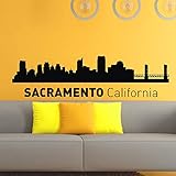 Sacramento California Skyline City Silhouette Wall Vinyl Decal Sticker Home Decor Art Mural Z489