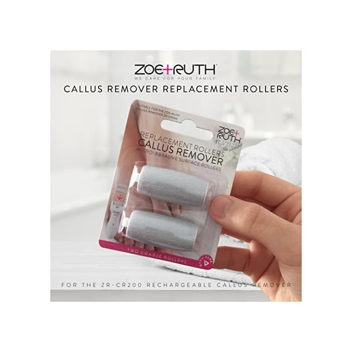 Zoe+Ruth Replacement Roller Heads, 2 Pack for Model ZR-CR200 - Premium Quality Pedicure Callus Remover Replacements…