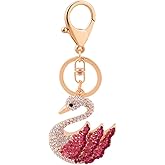 ARFUKA Keychain Swan Pendant Keyring Rhinestone Crystal Key Holder Bag Pendant Key Chain Women Gift for Birthday Christmas Festival