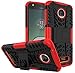 Yiakeng for Moto Z Play Droid Case, Shockproof Impact Protection Tough Rugged Dual Layer Protective Case Cover with Kickstand for Motorola Moto Z Play Droid (Red)