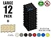 Arrowzoom New 12 Pack of (9.8 in X 9.8 in X 1.9 in) Soundproofing Insulation Pyramid Acoustic Wall Foam Padding Studio Foam Tiles AZ1034 (BLACK)
