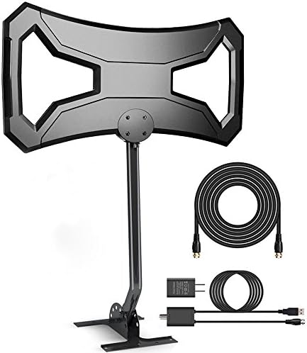 KingKKong 150+Miles Amplified Outdoor HDTV Antenna - Outdoor TV Antenna Digital TV Channels with Pole Mount Omni-Directional 1080P 4K Free Reception for FM/VHF/UHF TV Signals 33Ft RG-6 Copper Cable