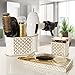 Creative Scents Diamond Lattice Q-Tip Holder, Cotton Ball Jar, Resin Cotton Swab Container, Decorative Bathroom Vanity Canister Jars with Lid for Q-Tips, Cotton Balls, Cosmetic Pads