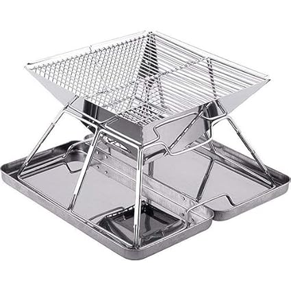 Amazon Com Rsgk Portable Charcoal Mini Grill Stainless Steel