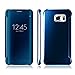 Galaxy S7 Edge Case,Doinshop 1PC Luxury Clear View Mirror Flip Smart Case Cover For Samsung Galaxy S7 Edge (sky blue)