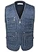 Eidlvais Men's Multi-Pockets Vest for Outdoors Travels Sports Blue Size XXL