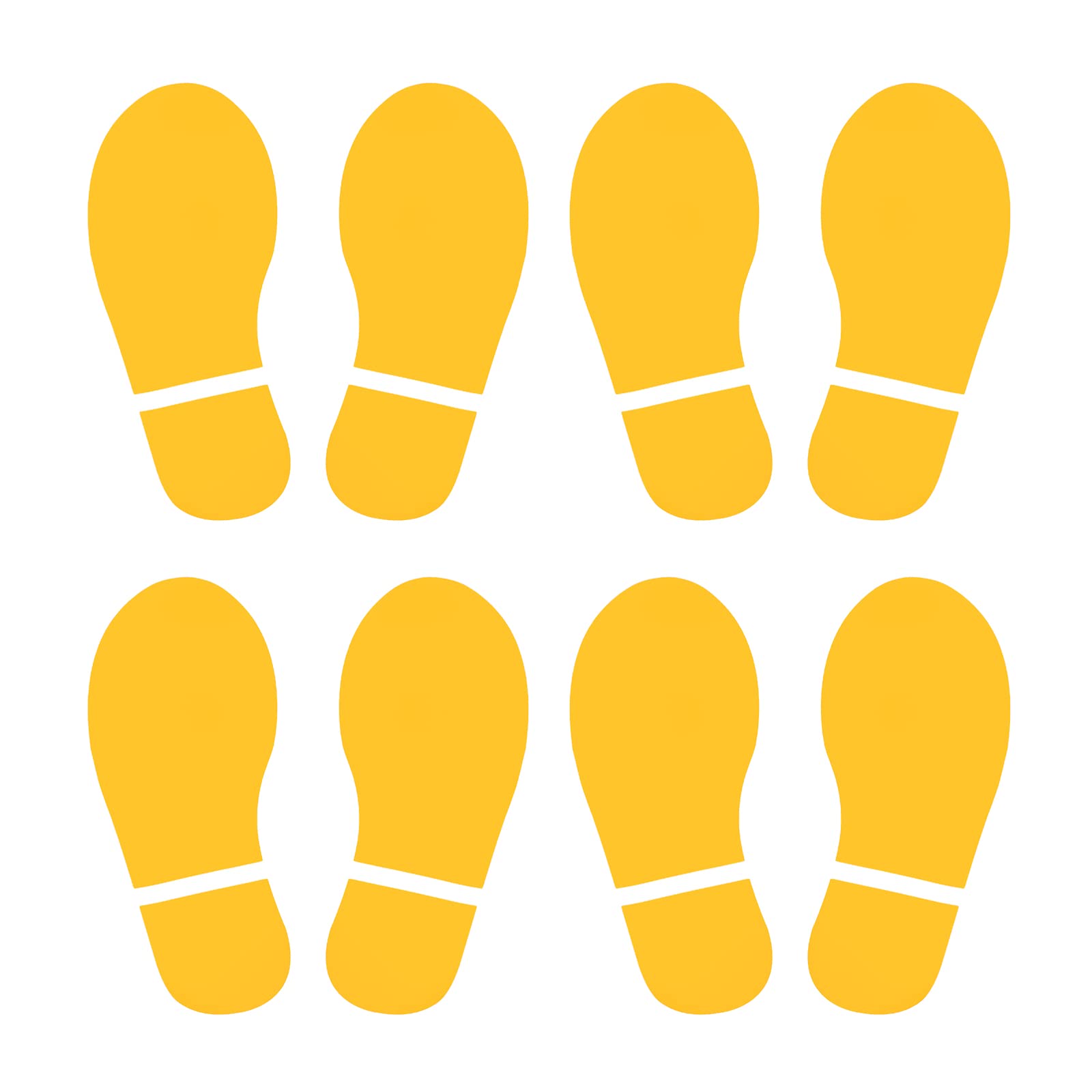 PATIKIL 6x2.5" Footprint Sticker, 4 Pairs PVC Shoes Floor Decal Sign for Class Decor Stair Guide, Yellow