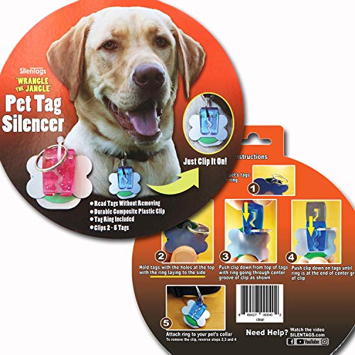 SilenTags Pet Tag Silencer Clip It On, Jingle's Gone! -Pink
