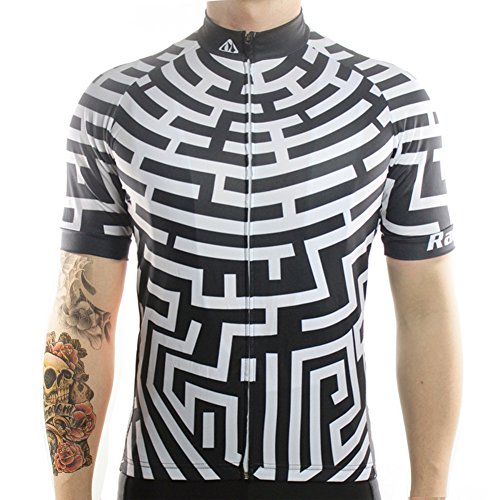 Racmmer Mens Breathable Short Sleeve Cycling Jersey Ultra-Light Cycling Clothing Black