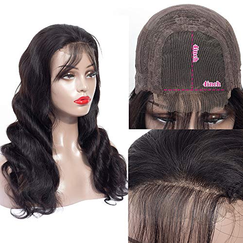 Human Hair Wigs Body Wave 12 Inch Brazilian Hair Wig 4x4 Lace Frontal Wig For Women Pre Plucked With Baby Hair Natural Hairline Natural Color