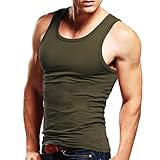 Xudian Men Tank Top Sleeveless A-shirt Crew-neck