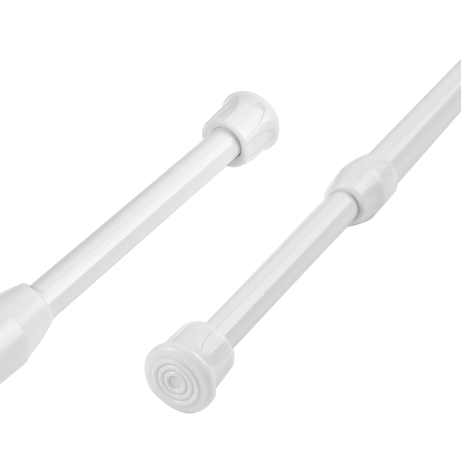 Aluminium Extendable Curtain Rod Tension Pole Easy Fitting For Net Curtains Shower Curtains or Voile, Length 60-100cm, Diameter 1.3cm White