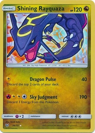 Shining rayquaza - 56/73 - holo rare - sun & moon: …