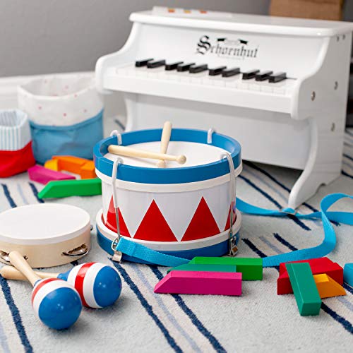 Schoenhut Tunable Drum Hand Drum with 2 Drum Sticks and Adjustable