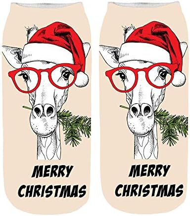 Christmas Socks huaanxiaofangshebei Socks Unisex Short Snowflake 3D Printing Cute Pattern Printed Ankle Socks