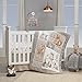 Lambs & Ivy Painted Forest Gray/Tan Fox Nursery 4-Piece Baby Crib Bumper