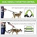 Hands Free Dog Leash for Running Walking Jogging Training Hiking, Retractable Bungee Dog Running Waist Leash for Medium to Large Dogs, Adjustable Waist Belt with Pack, Reflective Stitches, Dual Handle
