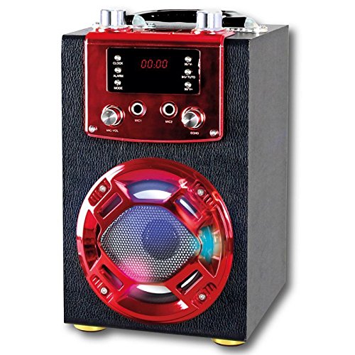 ALTAVOZ BLUETOOTH CON FUNCIÓN KARAOKE PORTATIL SD USB FM BATERIA MICRÓFONO GO-ROCK GR-WSK120